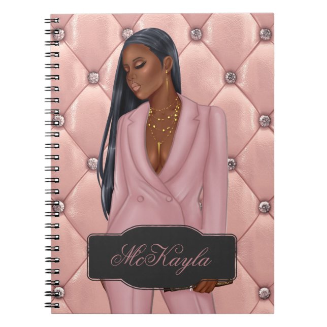 Personalized African-American CEO Boss Woman Notebook (Front)