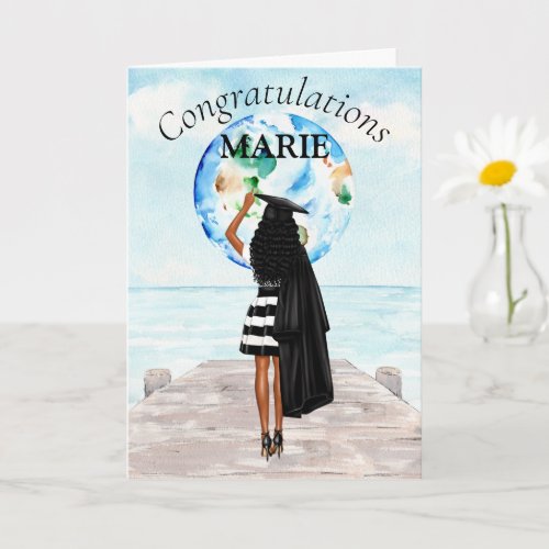 Personalized African American Congratulations  Card