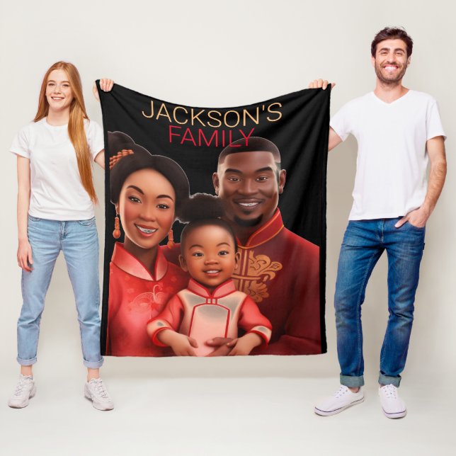 Personalized african American family,black history Fleece Blanket (In Situ)