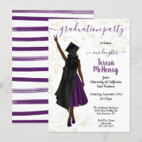 Personalized African American Girl Graduation