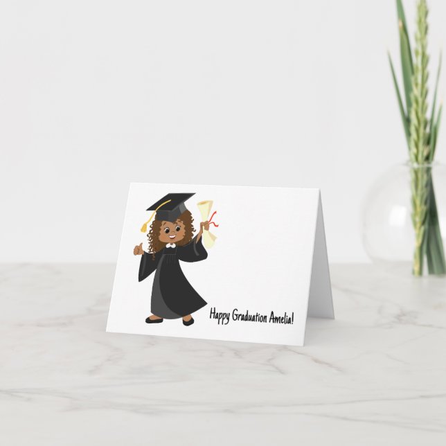 Personalized African-American Kindergarten Card (Front)