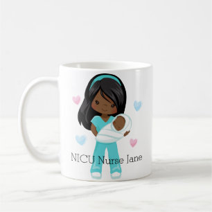 Personalized African American NICU Nurse with Baby Coffee Mug