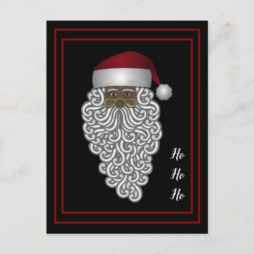 Personalized African American Santa Claus Holiday Postcard