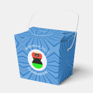 Personalized African Diaspora Angel Hanukkah Flag Favor Boxes