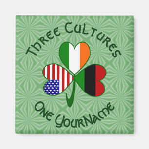 Personalized African Diaspora Shamrock Magnet