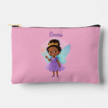 Personalized African Fairy Girl Zipper Pouch