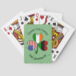 Personalized African Irish American Shamrock Poker Cards