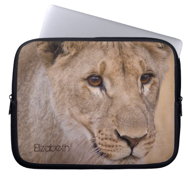 Personalized African Lion Laptop Sleeve (Front)