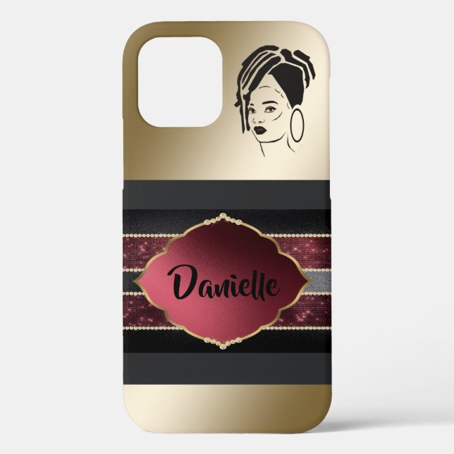 Personalized African Queen iPhone 12 Case (Back)