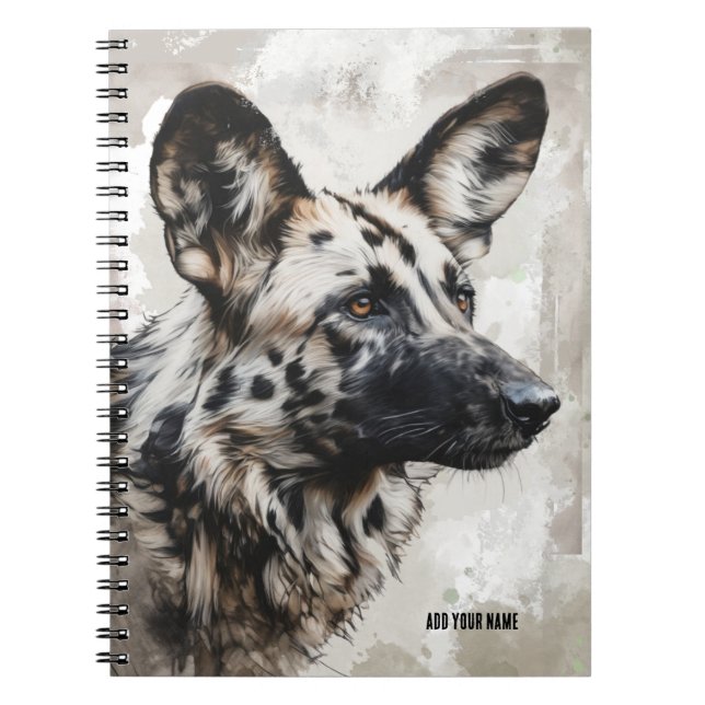 Personalized African Wild Dog Notebook (Front)