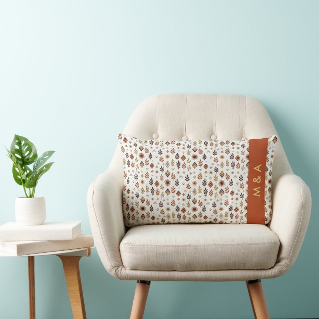Personalized Afrohemian Earth & Sun Lumbar Pillow (Chair)