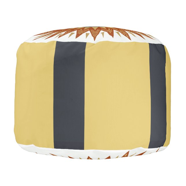 Personalized Afrohemian Geometric Ottoman Pouf (Left)