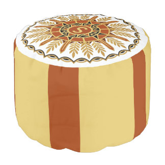 Personalized Afrohemian Ornate Shield Pouf