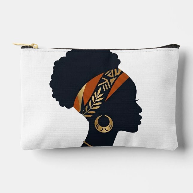 Personalized Afrohemian Queen Accessory Pouch (Front)