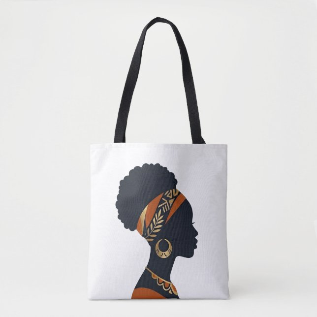 Personalized Afrohemian Queen Canvas Tote Bag (Front)
