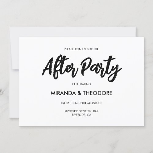 Personalized After Wedding Party Invitation