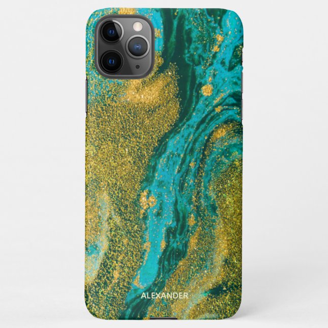 Personalized Agate Handwritten Name Trendy Modern iPhone Case (Back)