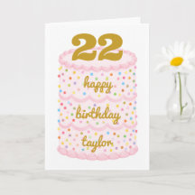 Personalized Age & Name Confetti Birthday Cake