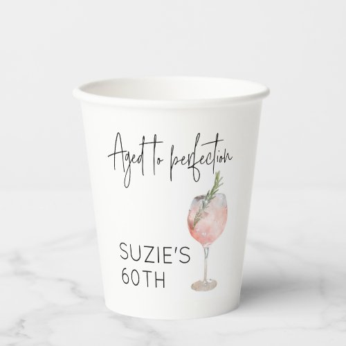 Personalized Aged to Perfection Birthday Paper Cups