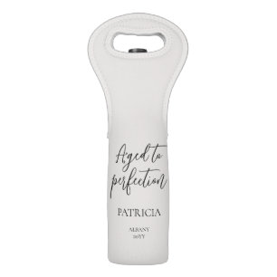 Personalized Aged to Perfection Birthday Party Wine Bag