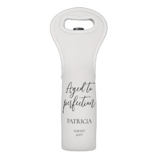 Personalized Aged to Perfection Birthday Party Wine Bag