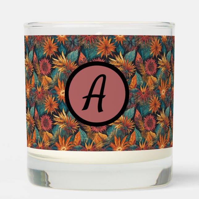 Personalized AI Generated Boho Floral Candle  (Front)
