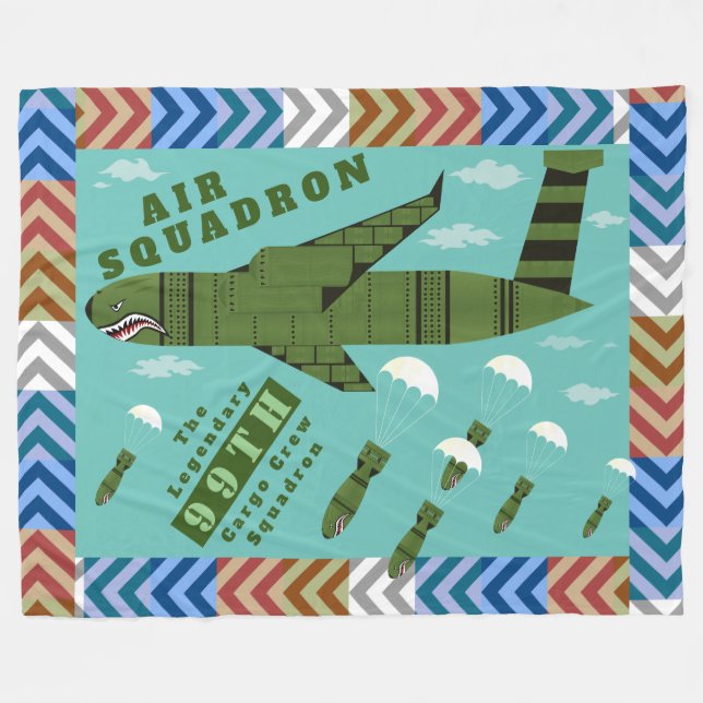 Personalized Air Squadron Fleece Blanket (Front (Horizontal))