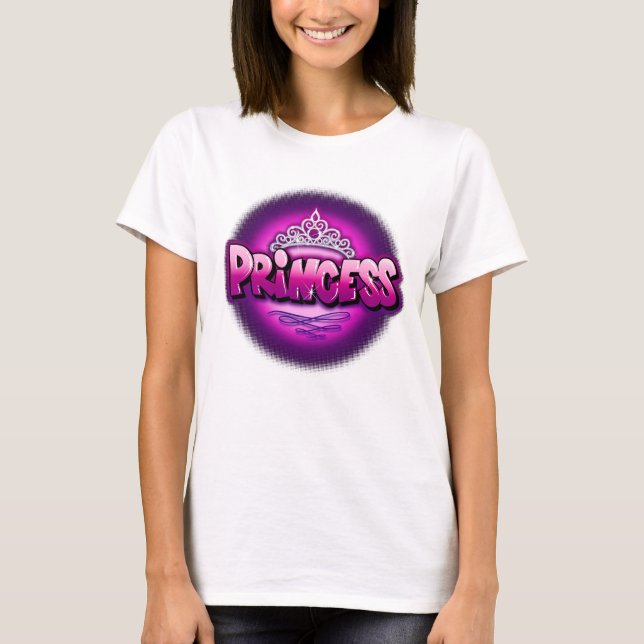 Personalized Airbrush princess design T-Shirt (Front)
