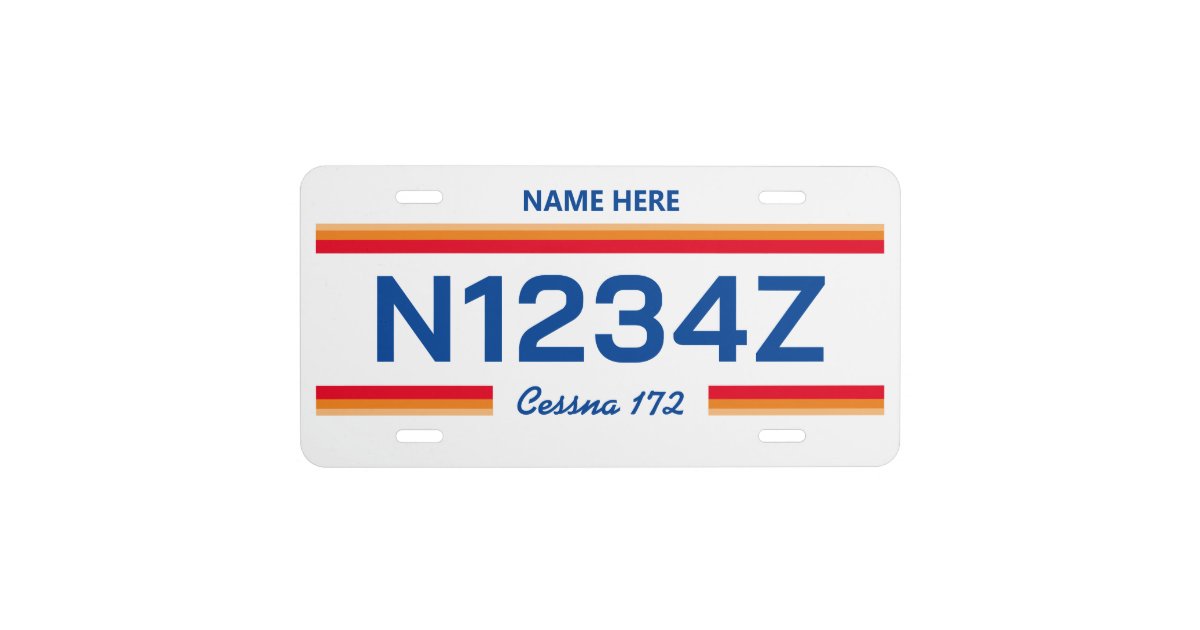 Personalized Aircraft Number License Plate