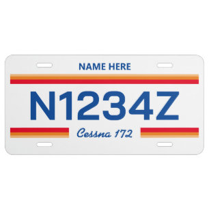 Personalized Aircraft Number License Plate