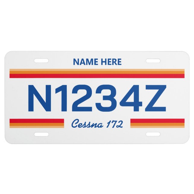 Personalized Aircraft Number License Plate (Front)