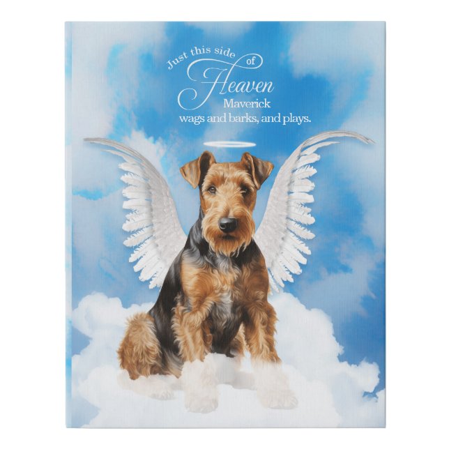 Personalized Airedale Terrier Dog Pet Memorial Faux Canvas Print (Front)