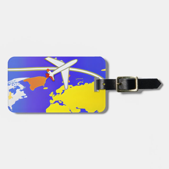 Personalized Airline Aviation Flight Luggage Tag (Front Horizontal)