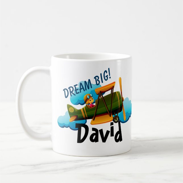 Personalized airplane coffee mug (Left)