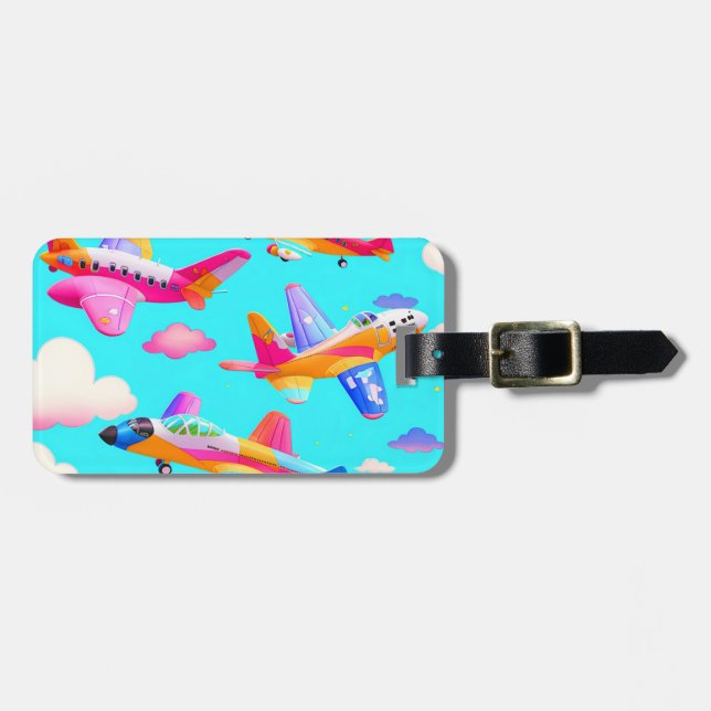 Personalized Airplane luggage tag (Front Horizontal)