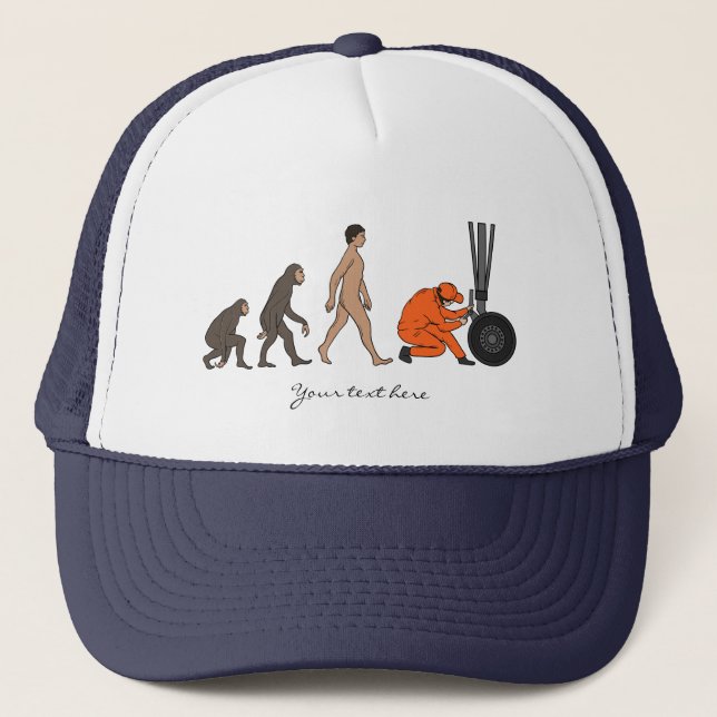 Personalized Airplane Mechanic Engineer Dad Trucker Hat (Front)