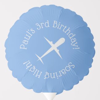 Personalized Airplane on Blue, Soaring High