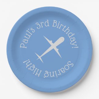 Personalized Airplane on Blue, Soaring High