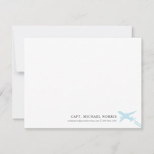 Personalized Airplane Pilot Note Card