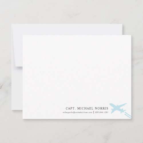 Personalized Airplane Pilot Note Card
