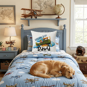 Personalized airplane throw pillow