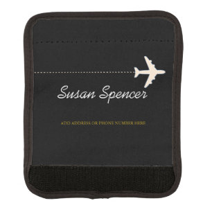 Personalized airplane travel luggage handle wrap