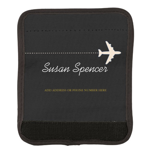 Personalized airplane travel luggage handle wrap (Front)