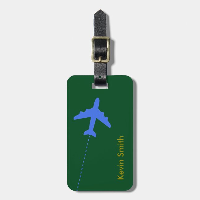 personalized airplane travel luggage tag (Front Vertical)