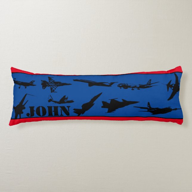 Personalized Airplanes Body Pillow (Front)