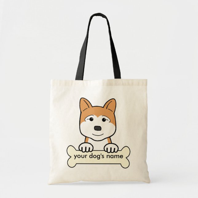 Personalized Akita Tote Bag (Front)