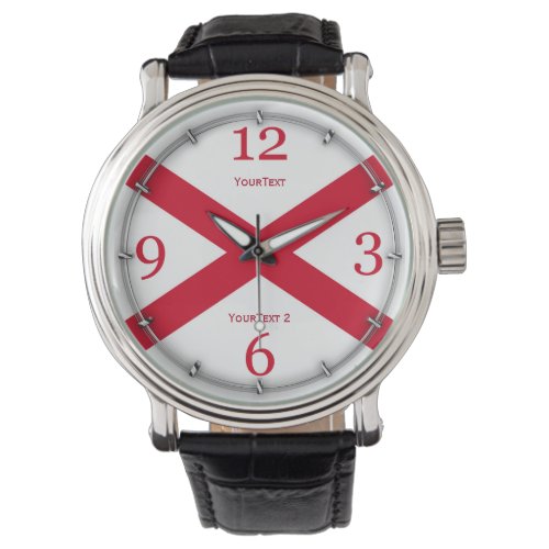 Personalized Alabama State Flag Watch Design