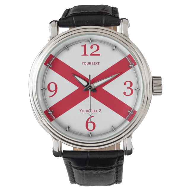 Personalized Alabama State Flag Watch Design (Front)