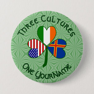 Personalized Åland Islands Shamrock Button