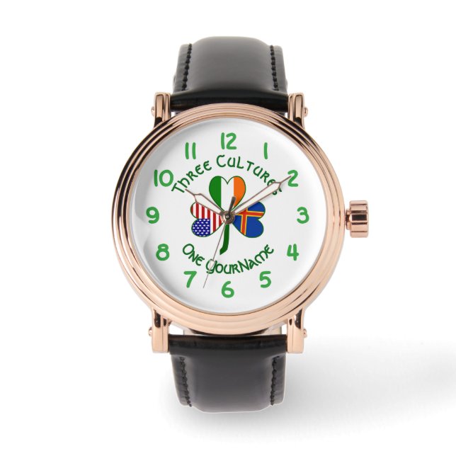 Personalized Åland Islands Shamrock Men’s  Watch (Front)